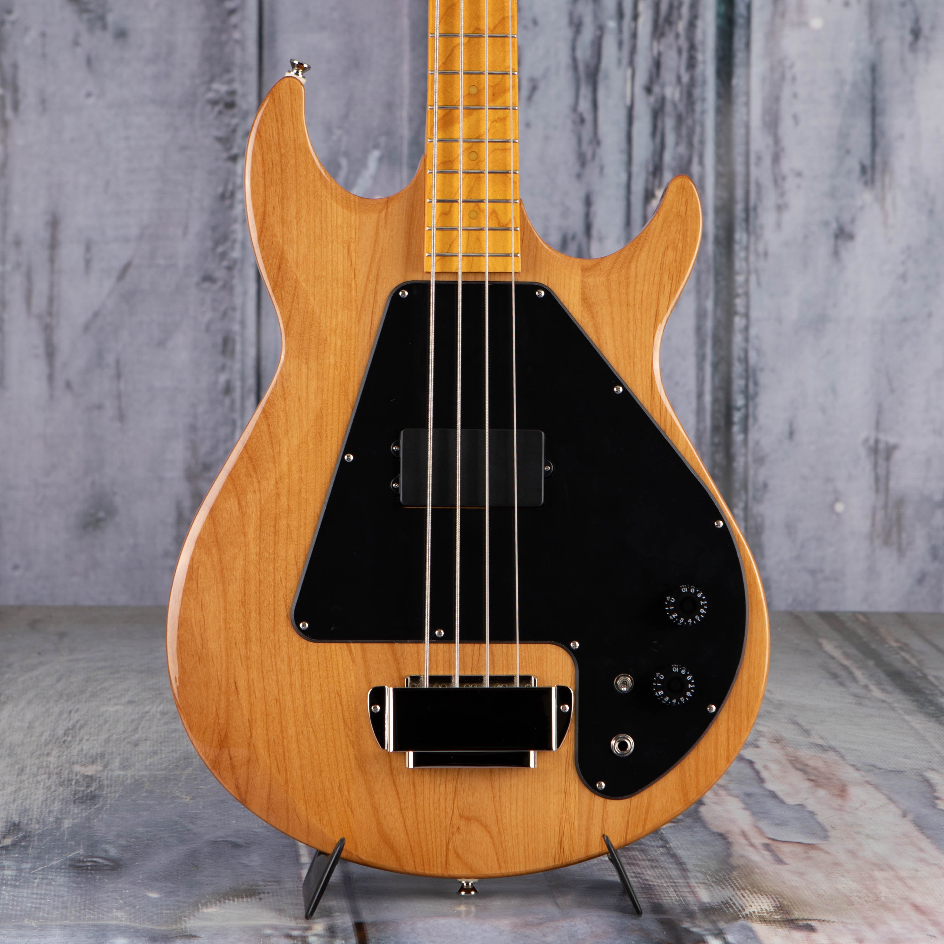 Epiphone Grabber Electric Bass Guitar, Natural, front closeup