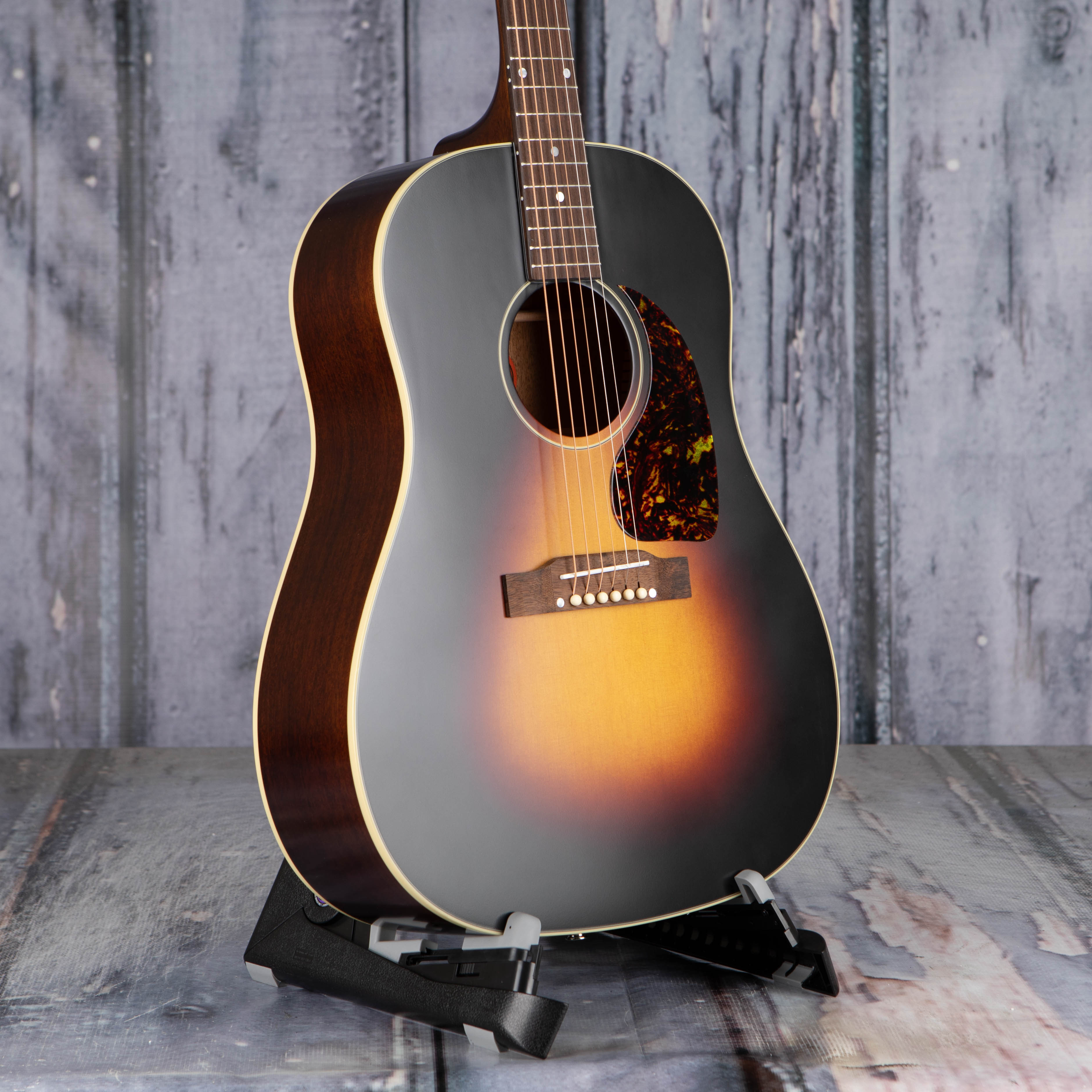 Epiphone J-45 Standard Acoustic/Electric Guitar, Aged Tri-Burst, angle