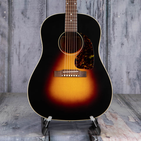 Epiphone J-45 Standard Acoustic/Electric Guitar, Aged Tri-Burst, front closeup