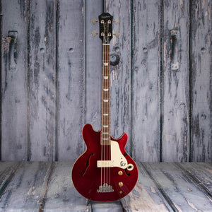 Epiphone Jack Casady Semi-Hollowbody Bass Guitar, Sparkling Burgundy, front