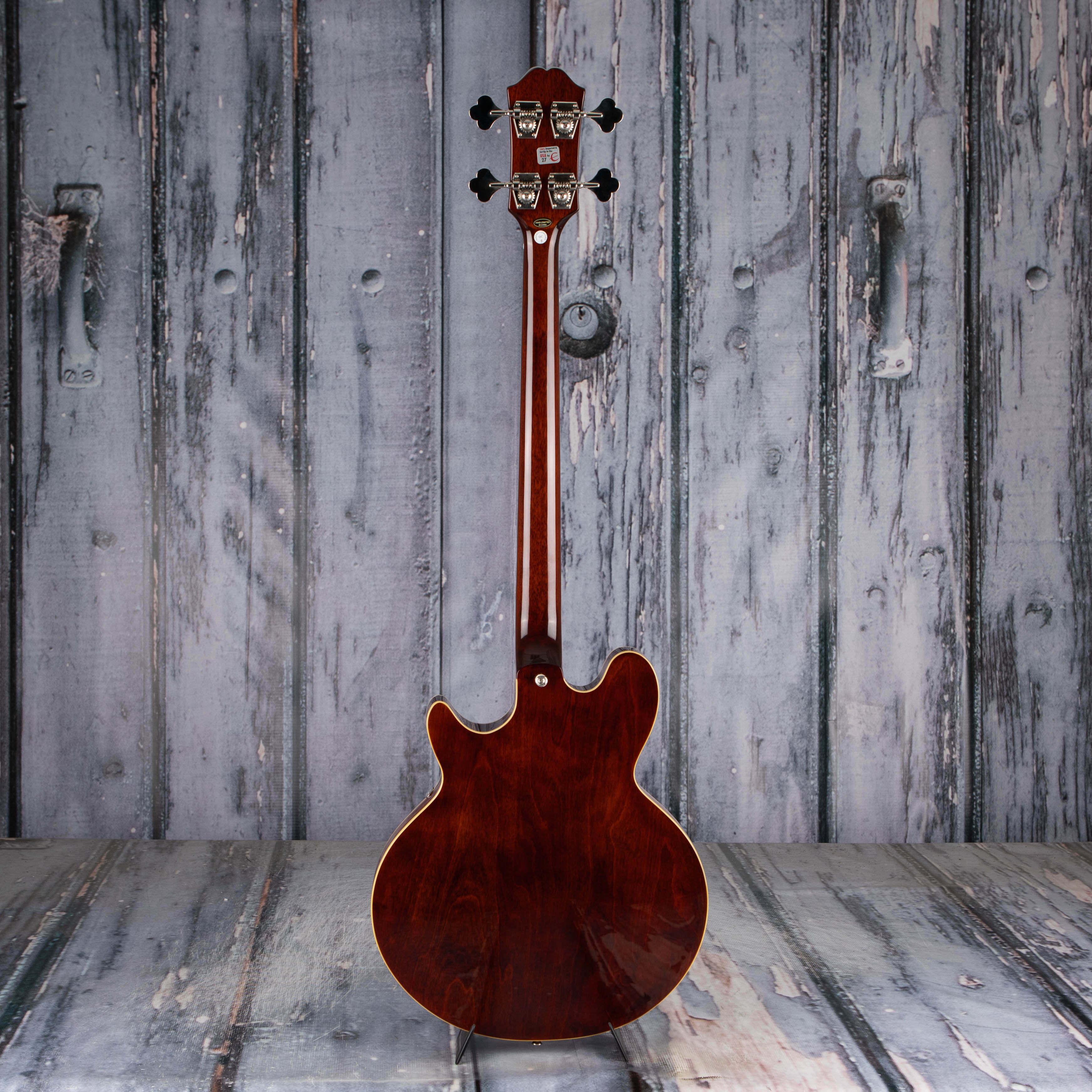 Epiphone Jack Casady Semi-Hollowbody Bass Guitar, Sparkling Burgundy, back