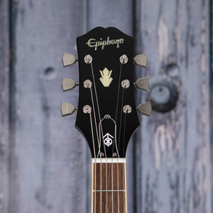 Epiphone Jim James ES-335 Semi-Hollowbody Guitar, Seventies Walnut, front headstock