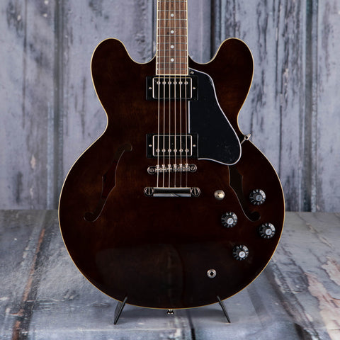 Epiphone Jim James ES-335 Semi-Hollowbody Guitar, Seventies Walnut, front closeup