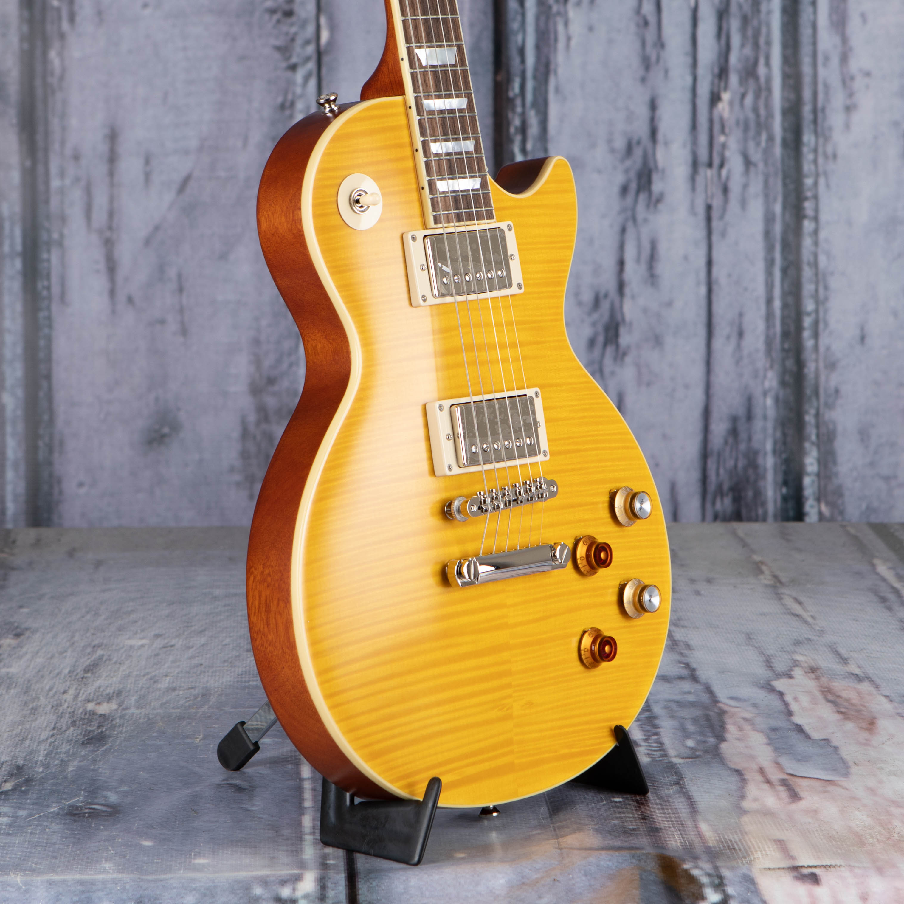 Epiphone Kirk Hammett Greeny 1959 Les Paul Standard Electric Guitar, Greeny Burst, angle