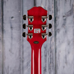 Epiphone Les Paul Standard 60s Figured Electric Guitar, Heritage Cherry Sunburst, back headstock