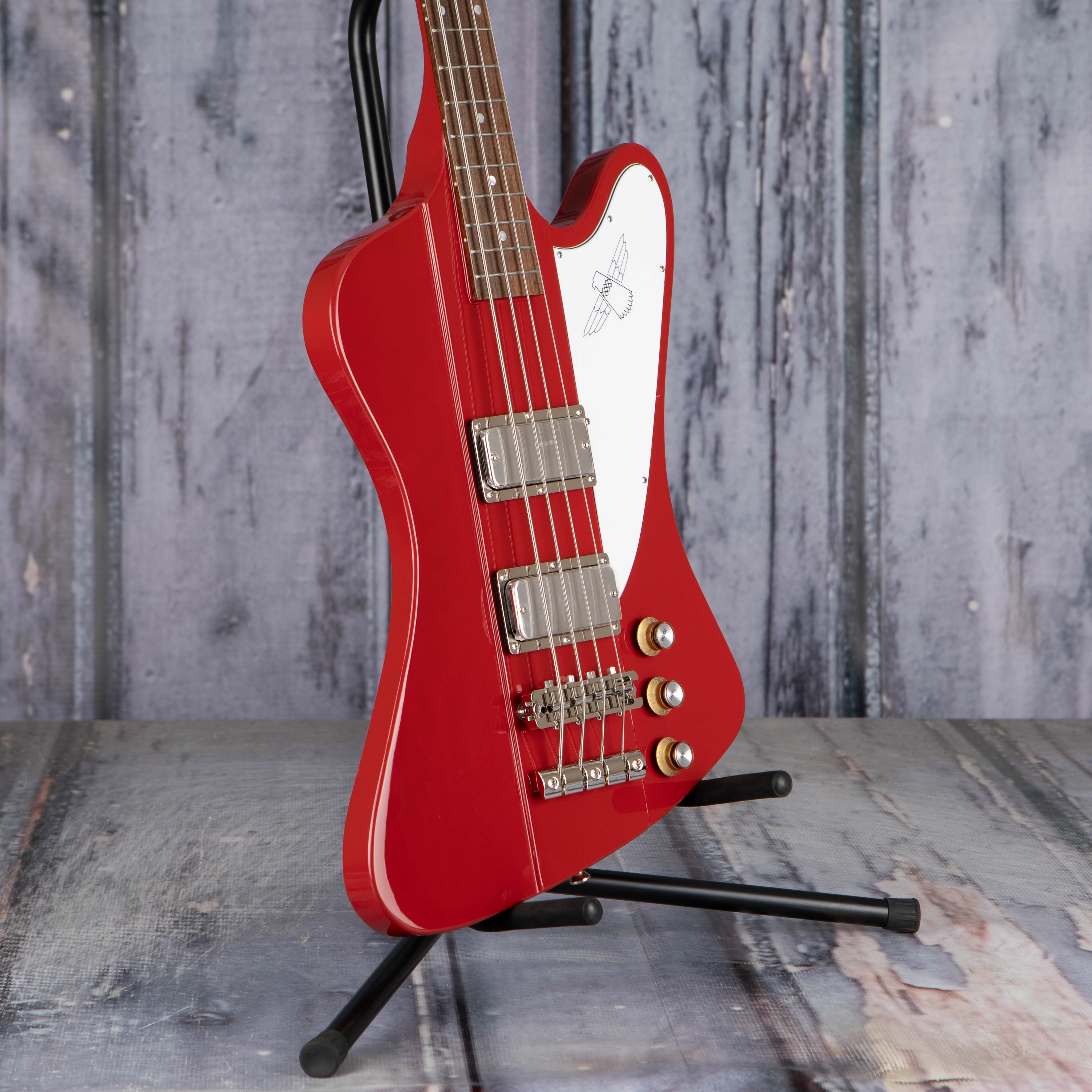 Epiphone Thunderbird '64 Electric Bass Guitar, Ember Red, angle