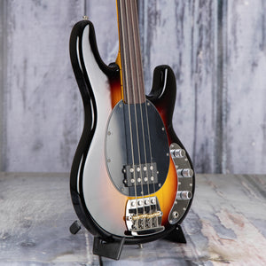 Ernie Ball Music Man Pino Palladino Fretless StingRay Electric Bass Guitar, 79 Burst, angle