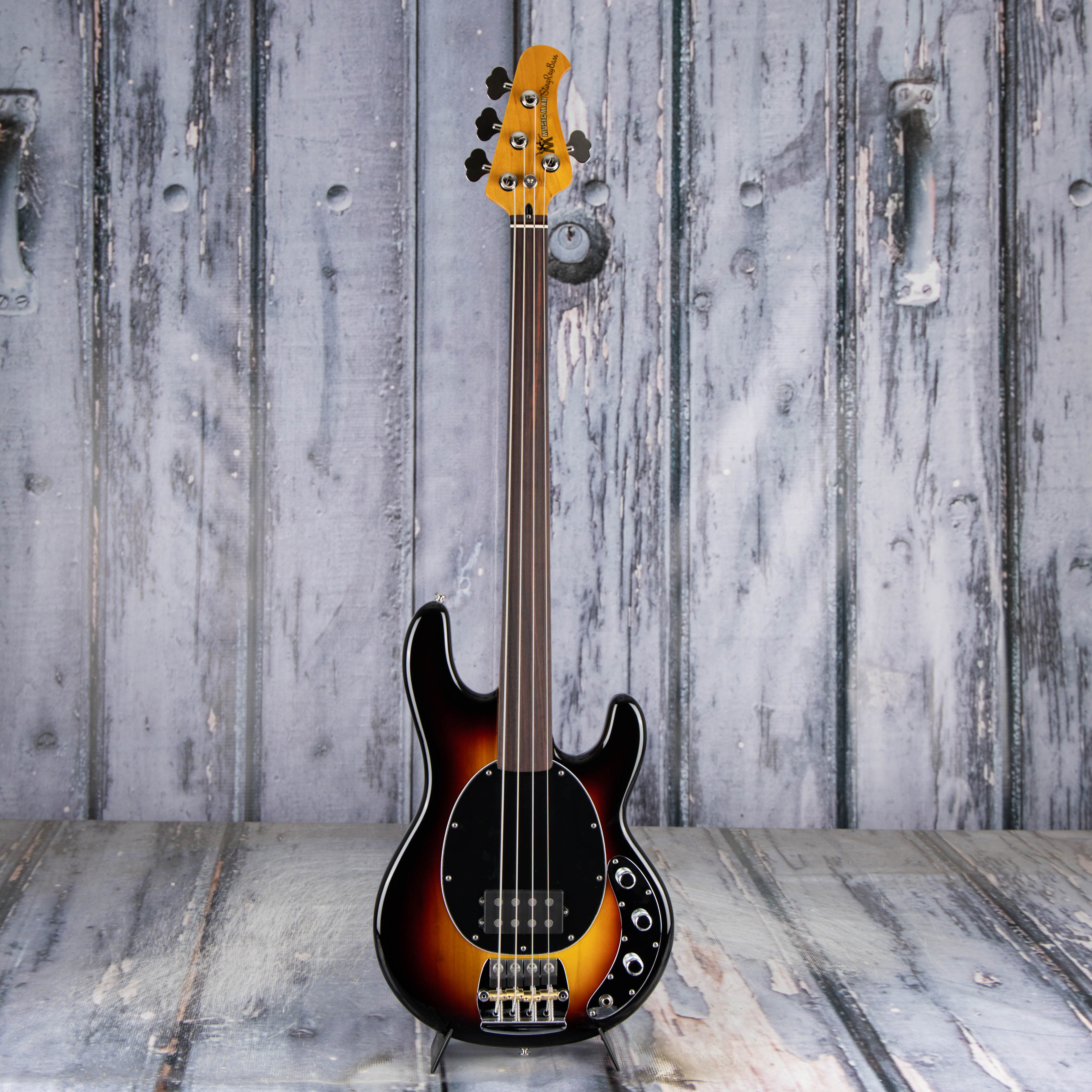 Ernie Ball Music Man Pino Palladino Fretless StingRay Electric Bass Guitar, 79 Burst, front