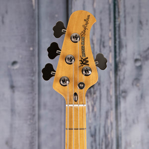 Ernie Ball Music Man Retro '70s StingRay Electric Bass Guitar, White, front headstock