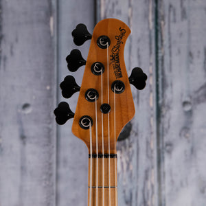 Ernie Ball Music Man StingRay Special 5 5-String Electric Bass Guitar, Black, front headstock