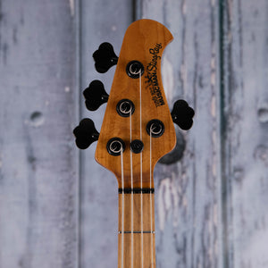 Ernie Ball Music Man StingRay Special Bass Guitar, Black, front headstock