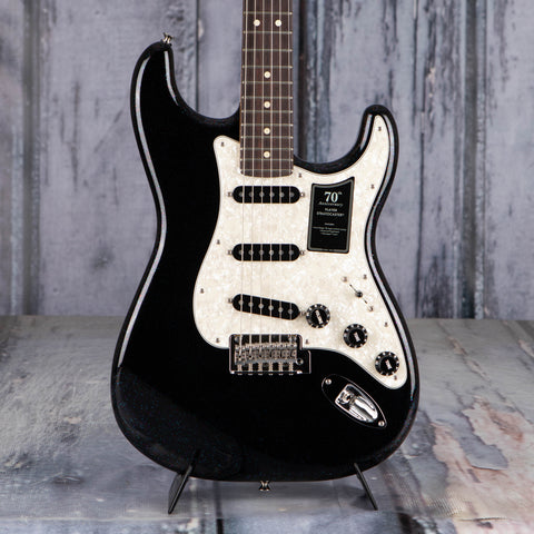 Fender 70th Anniversary Player Stratocaster Electric Guitar, Nebula Noir, front closeup