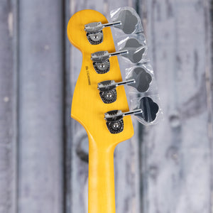 Fender American Professional II Jazz Bass Electric Guitar, Dark Night, back headstock
