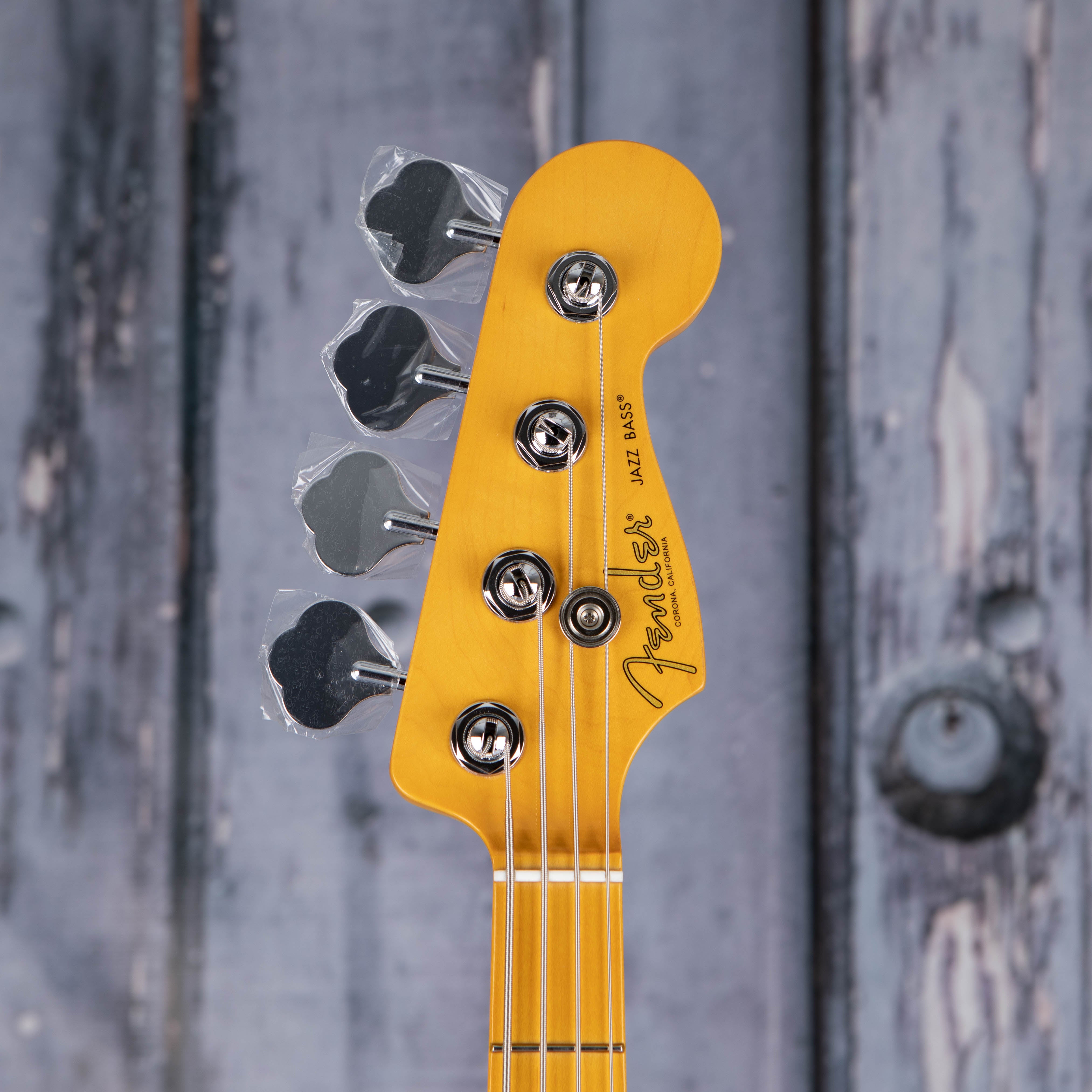 Fender American Professional II Jazz Bass Guitar, 3-Color Sunburst, front headstock