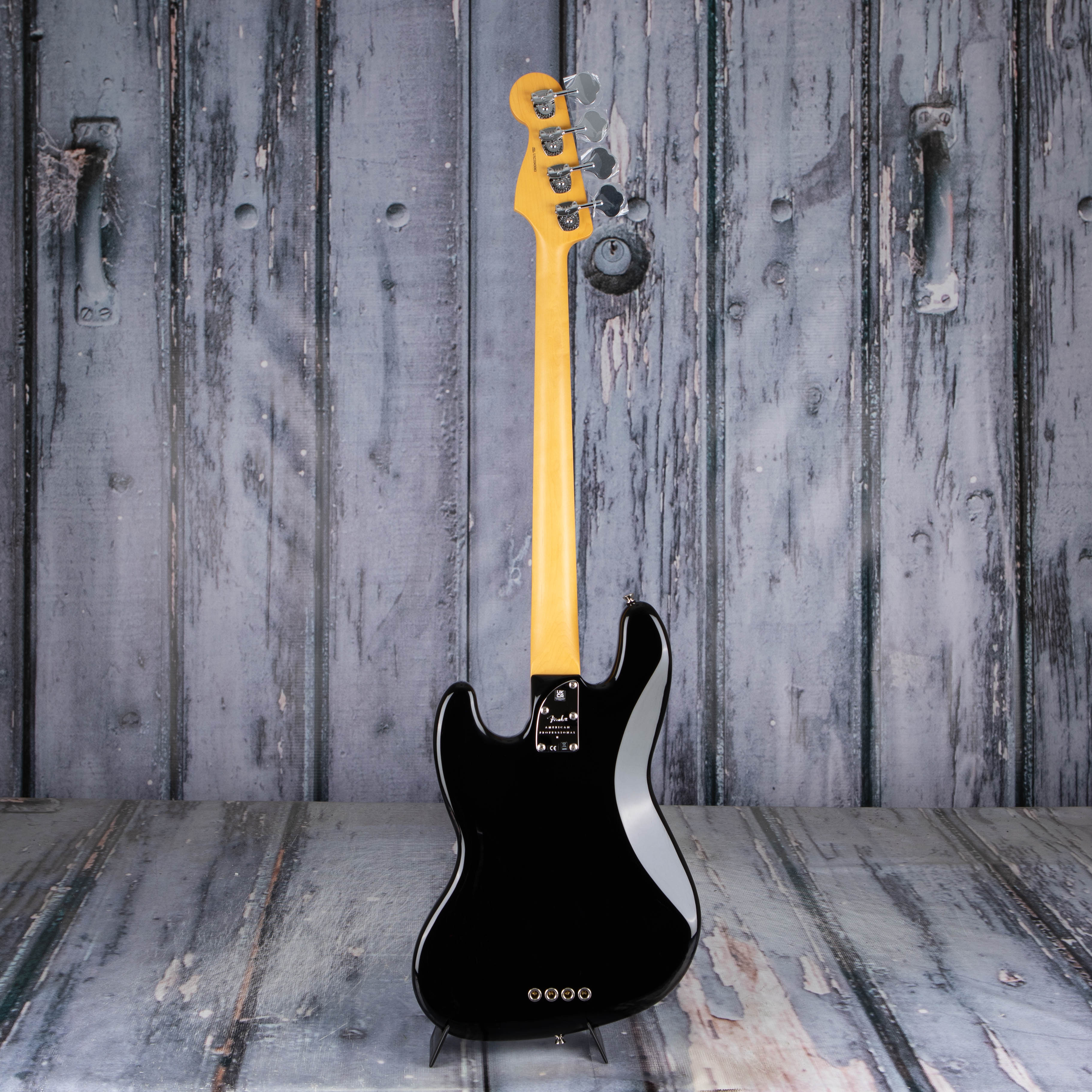 Fender American Professional II Jazz Bass Guitar, Black, back