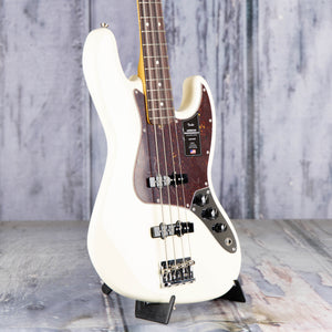 Fender American Professional II Jazz Bass Guitar, Olympic White, angle