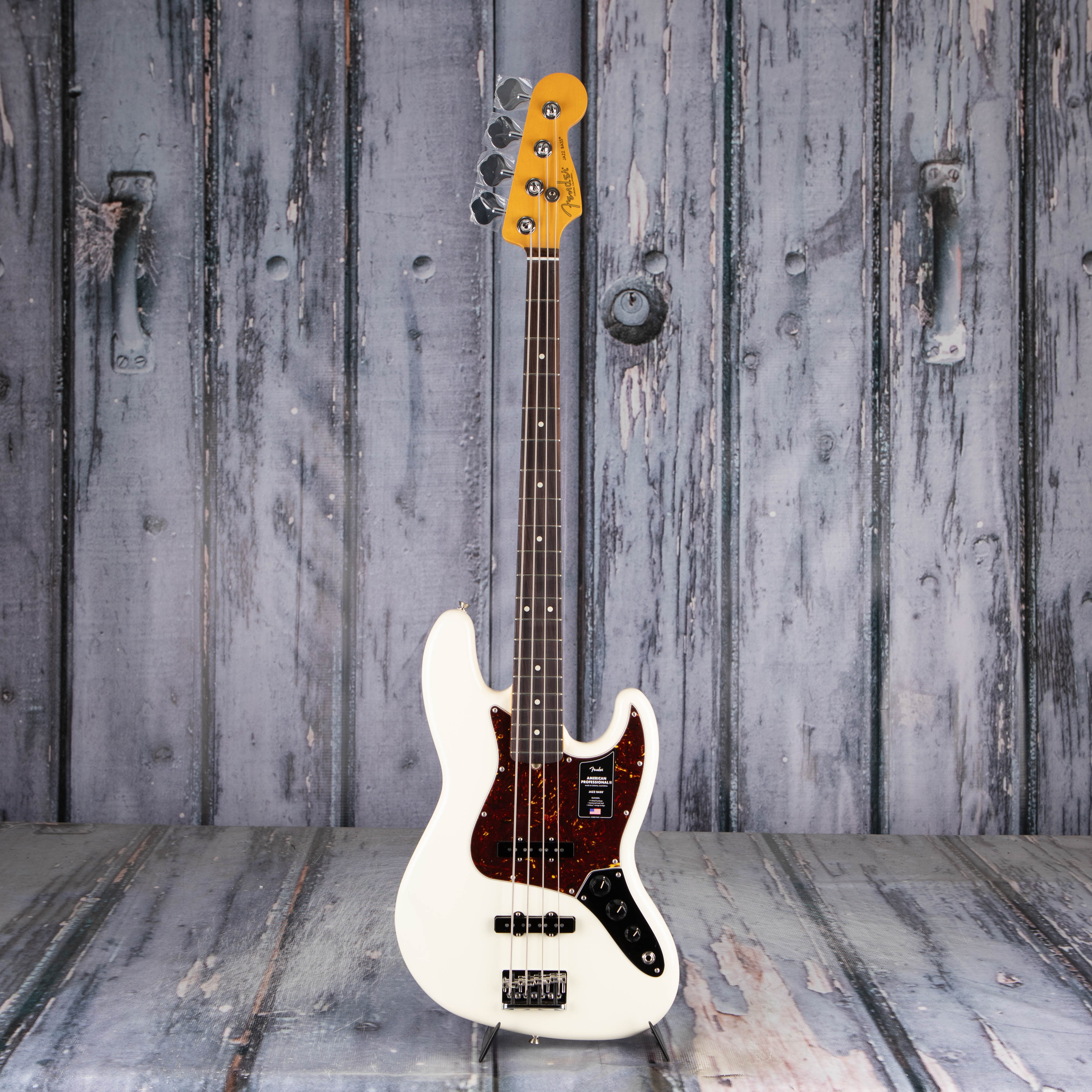 Fender American Professional II Jazz Bass Guitar, Olympic White, front