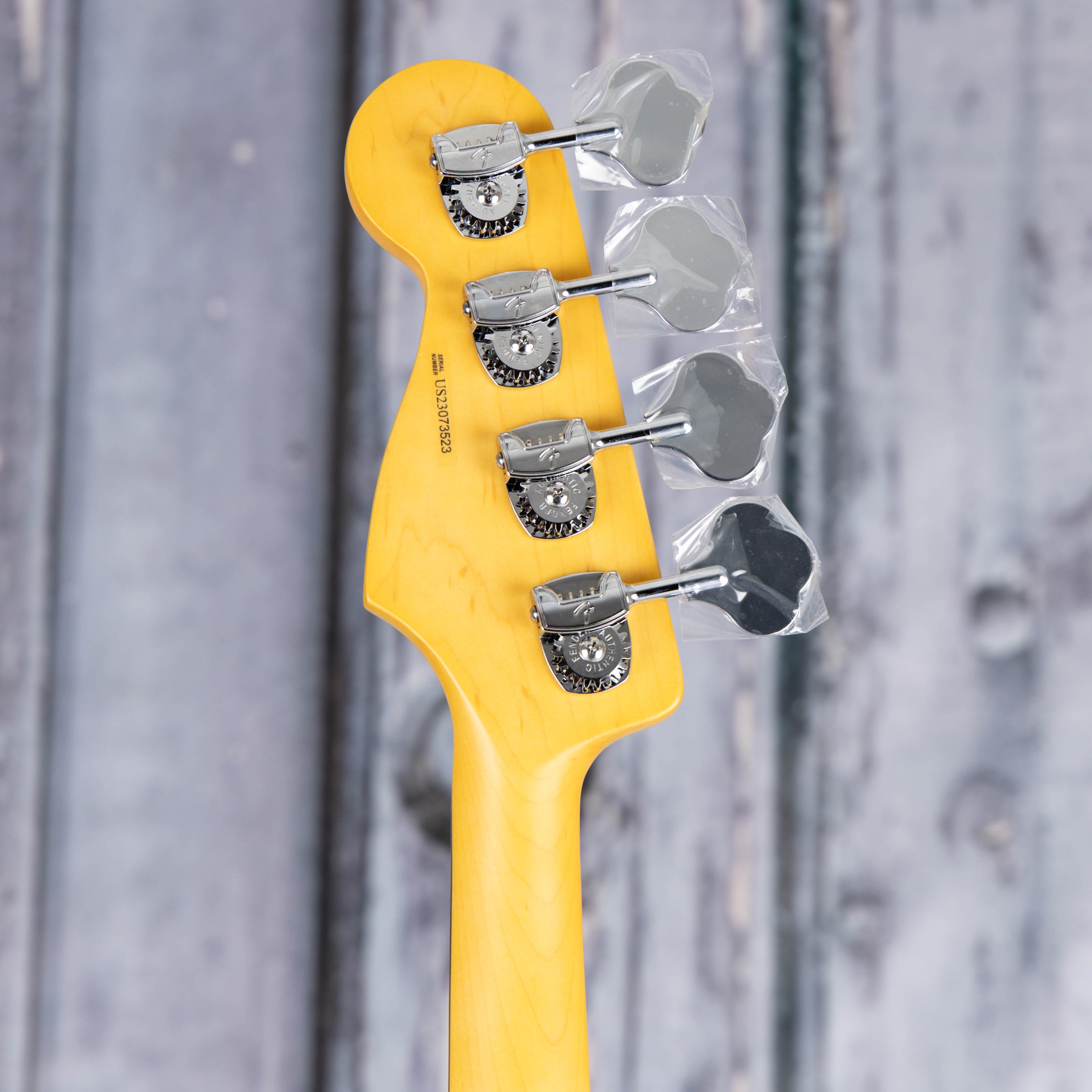 Fender American Professional II Jazz Bass Guitar, Olympic White, back headstock
