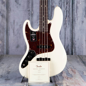 Fender American Professional II Jazz Bass Left-Handed Guitar, Olympic White, coa