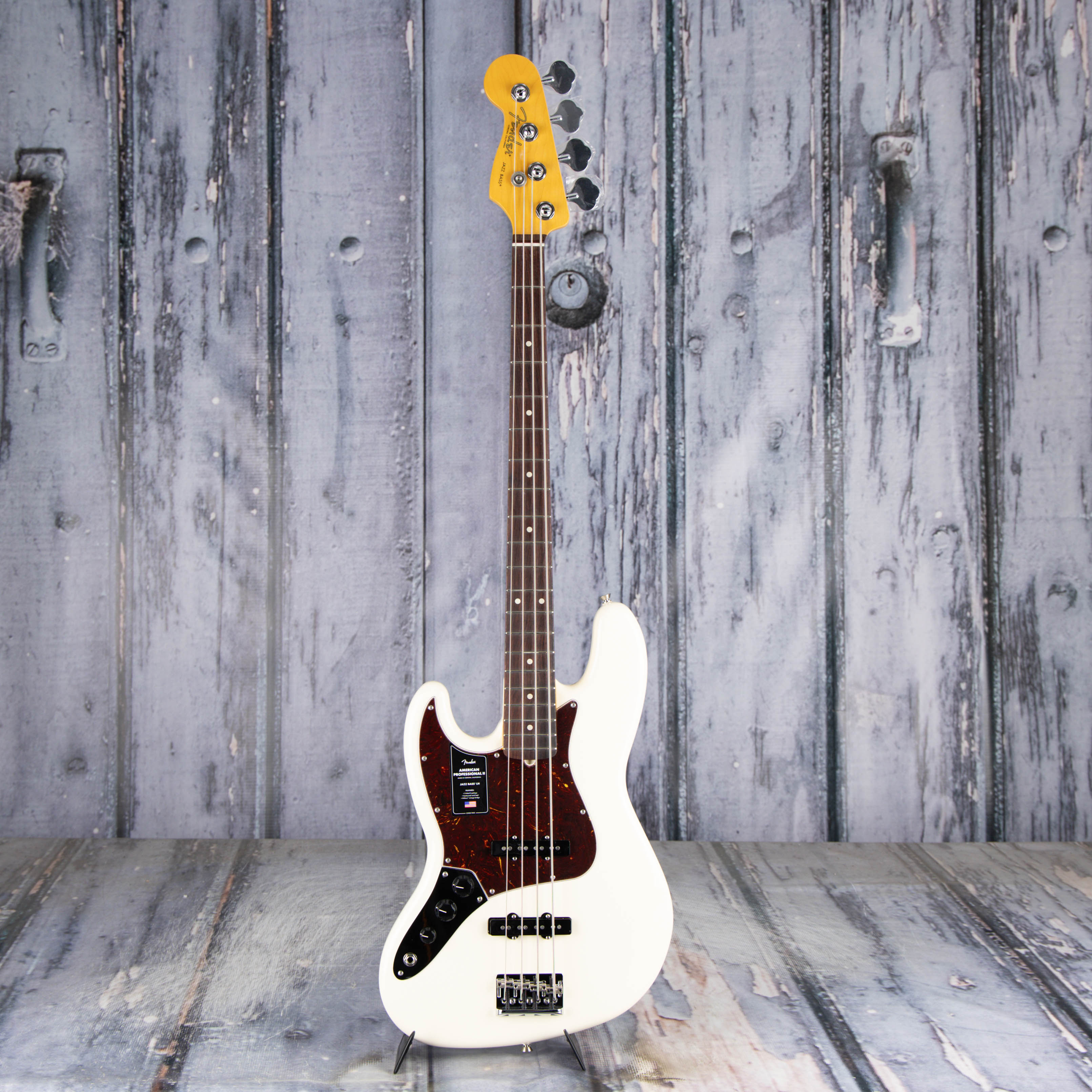 Fender American Professional II Jazz Bass Left-Handed Guitar, Olympic White, front