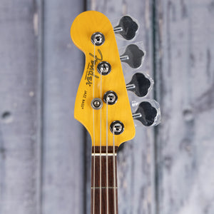 Fender American Professional II Jazz Bass Left-Handed Guitar, Olympic White, front headstock