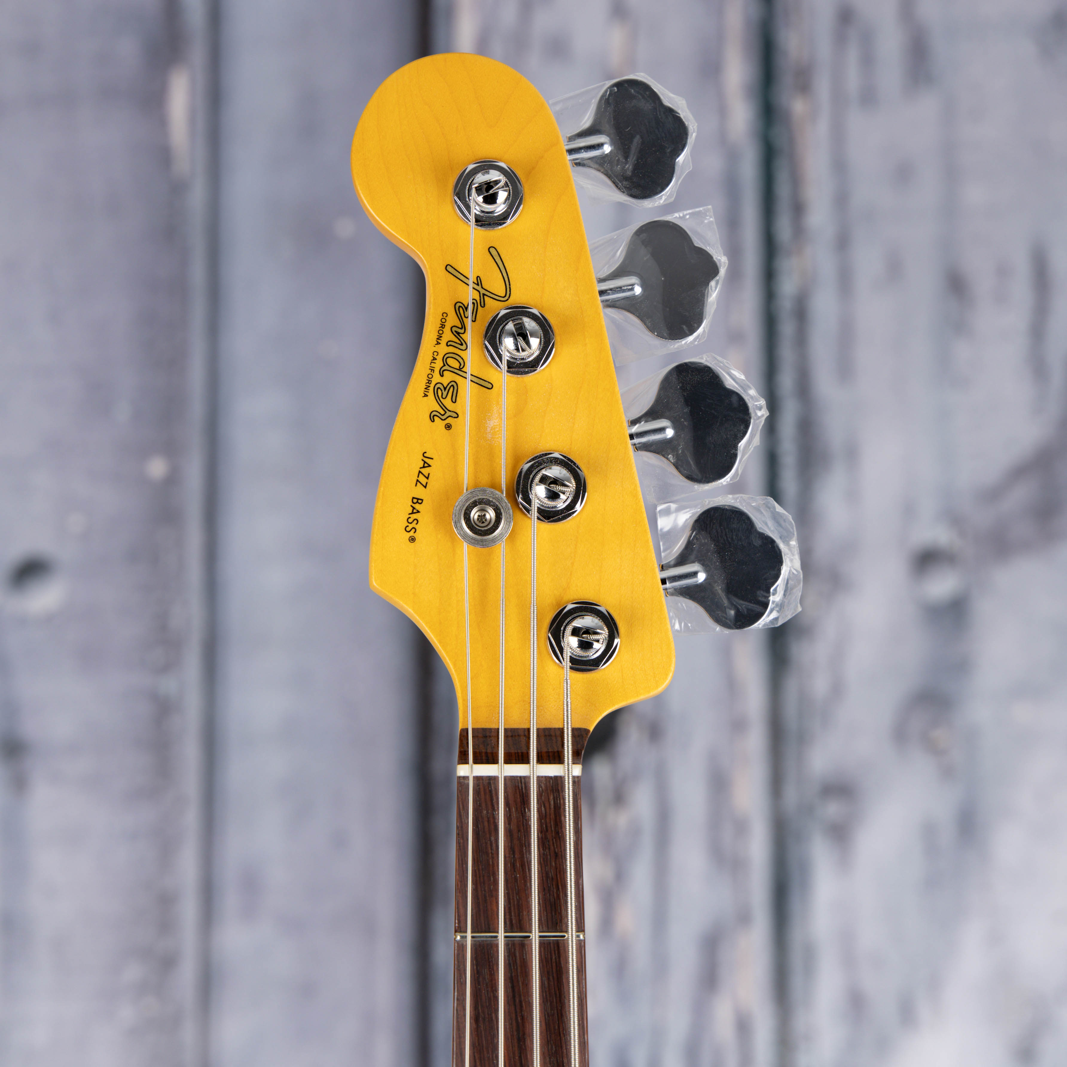 Fender American Professional II Jazz Bass Left-Handed Guitar, Olympic White, front headstock