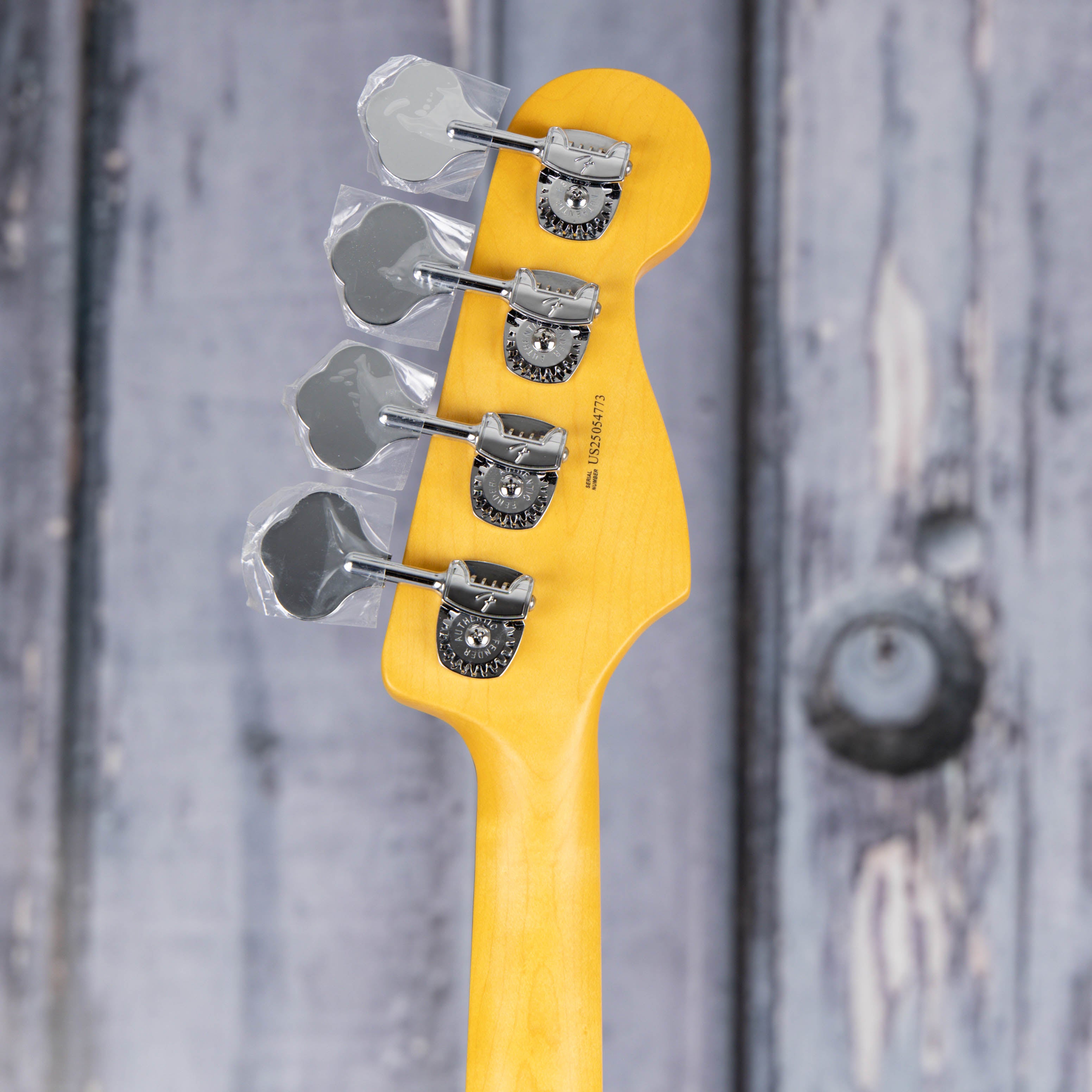 Fender American Professional II Jazz Bass Left-Handed Guitar, Olympic White, back headstock