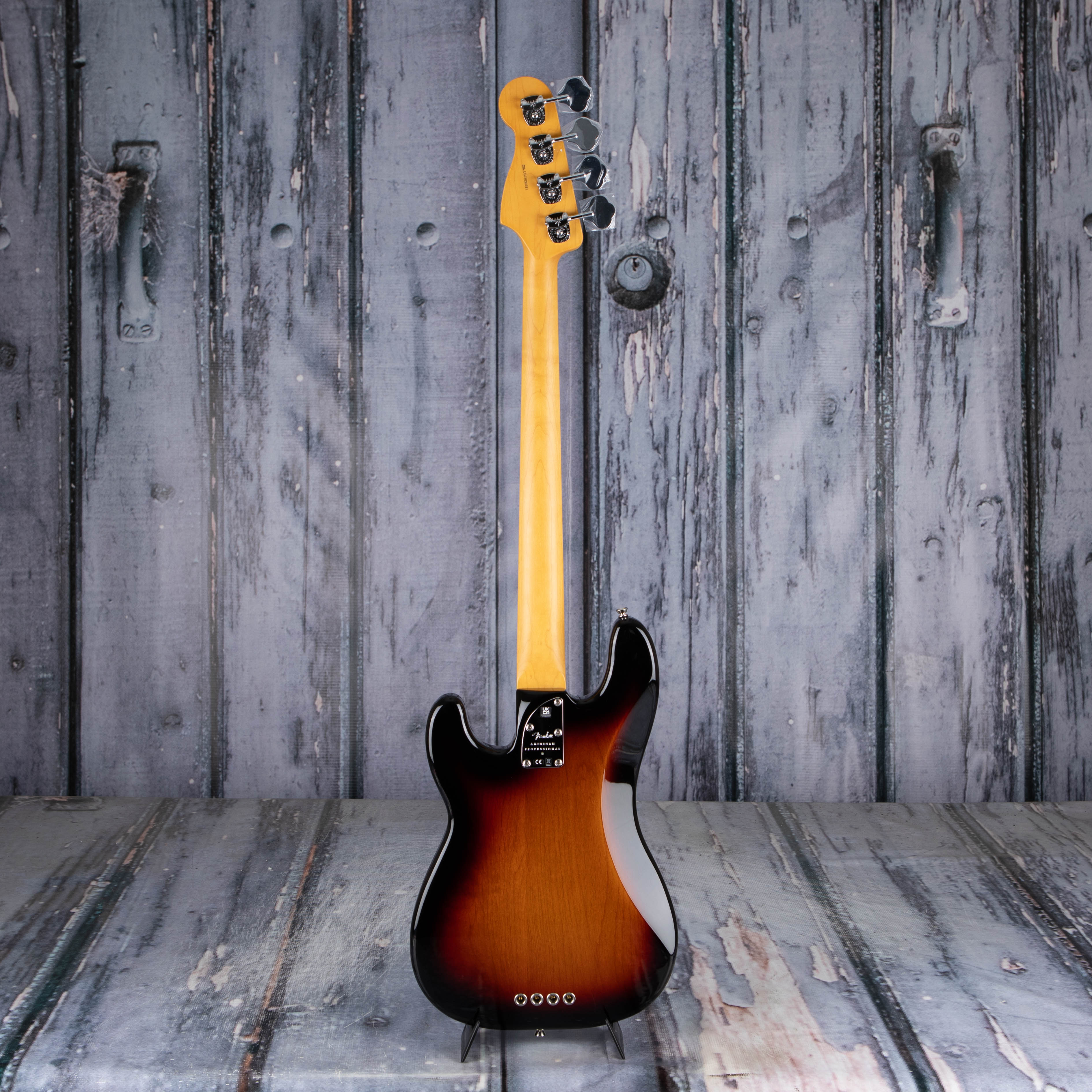 Fender American Professional II Precision Bass Guitar, 3-Color Sunburst, back