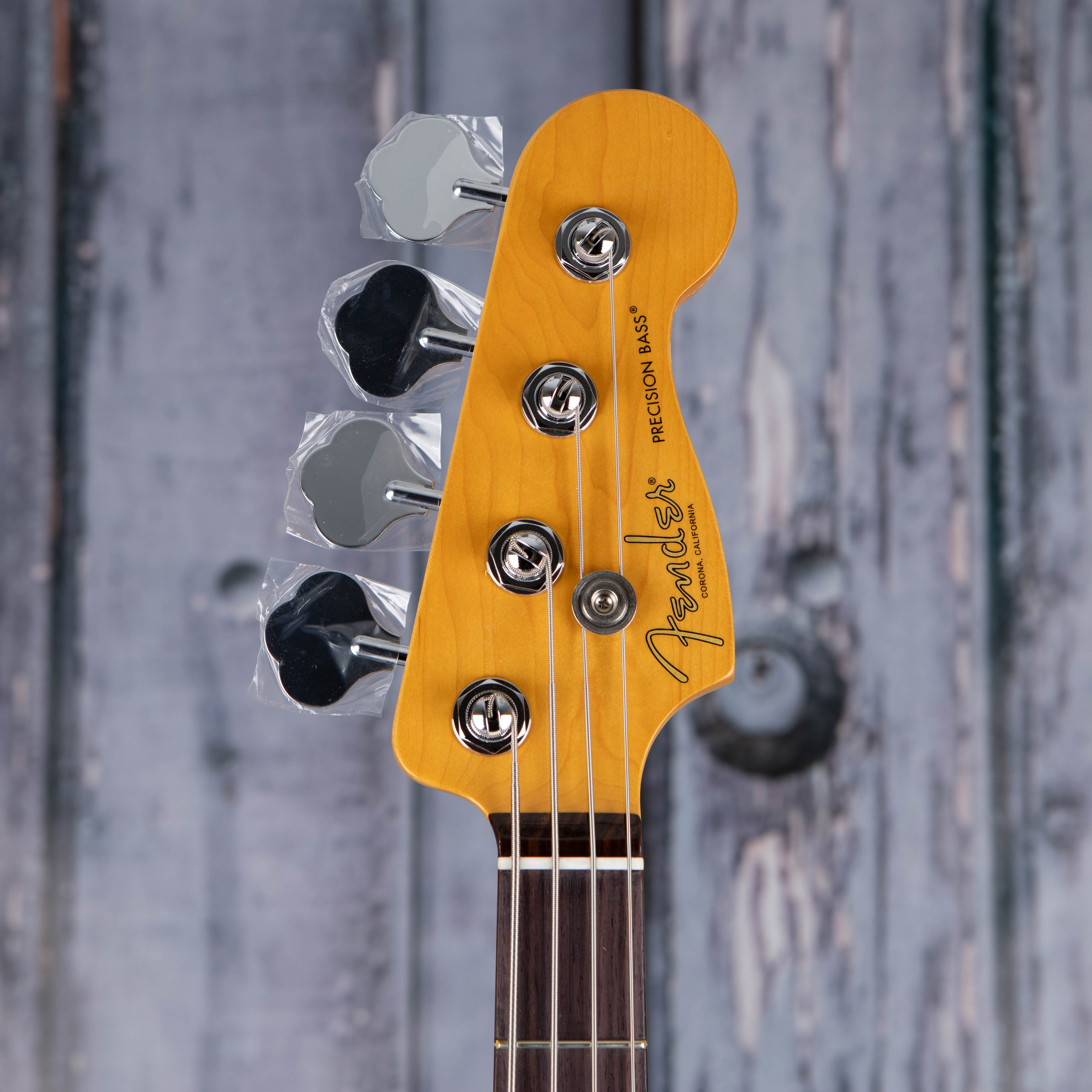 Fender American Professional II Precision Bass Guitar, 3-Color Sunburst, front headstock