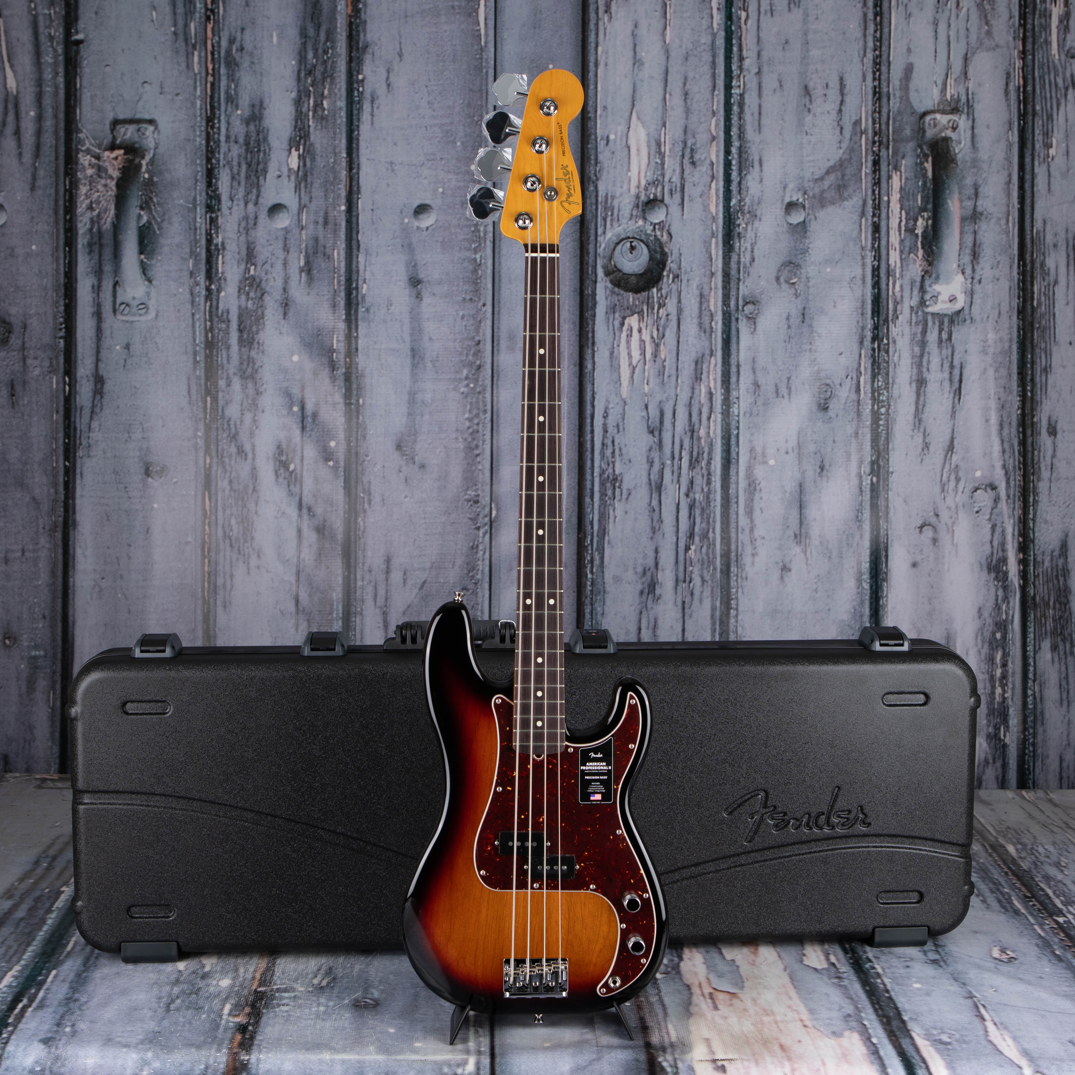 Fender American Professional II Precision Bass Guitar, 3-Color Sunburst, case