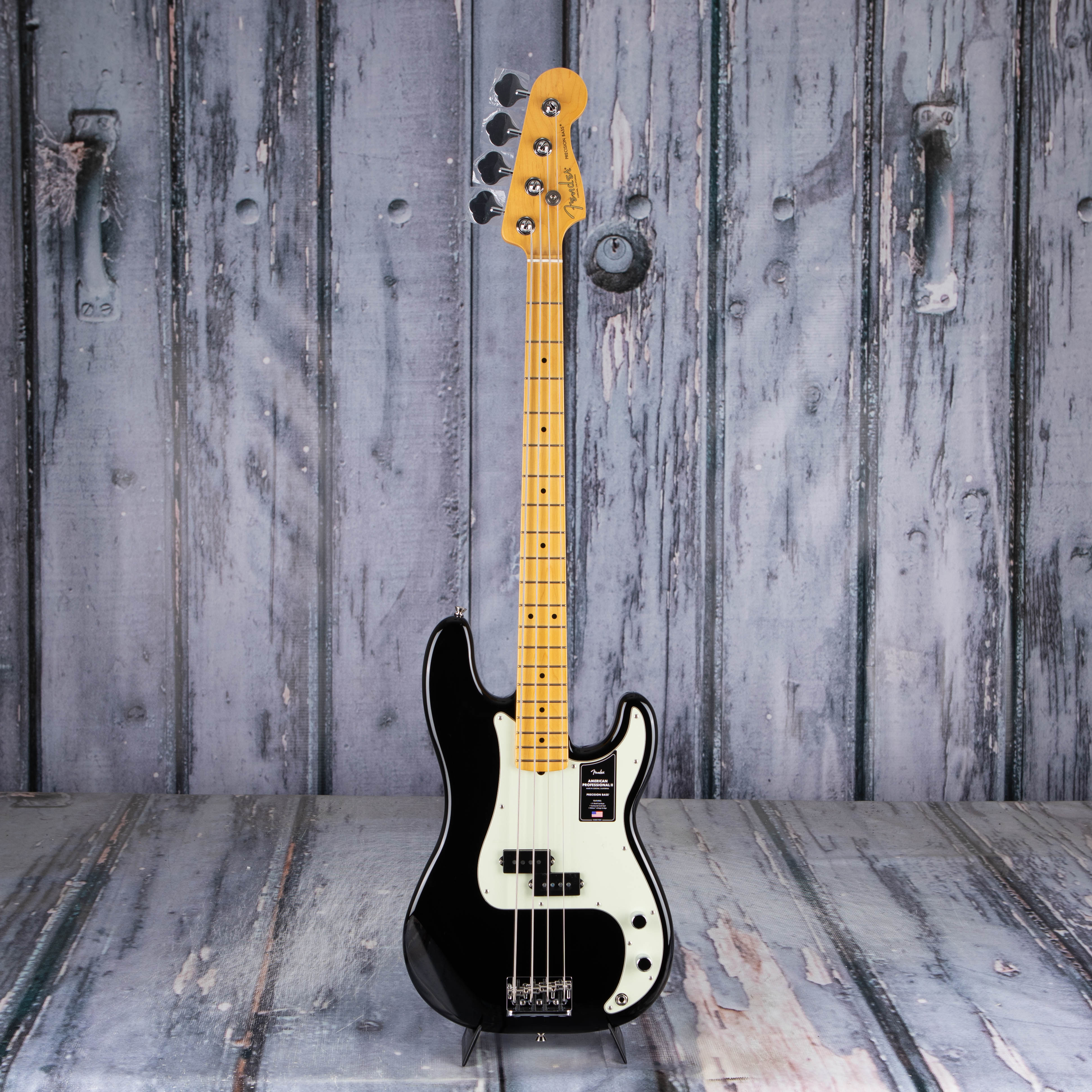 Fender American Professional II Precision Bass Guitar, Black, front