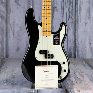 Fender American Professional II Precision Bass Guitar, Black, coa