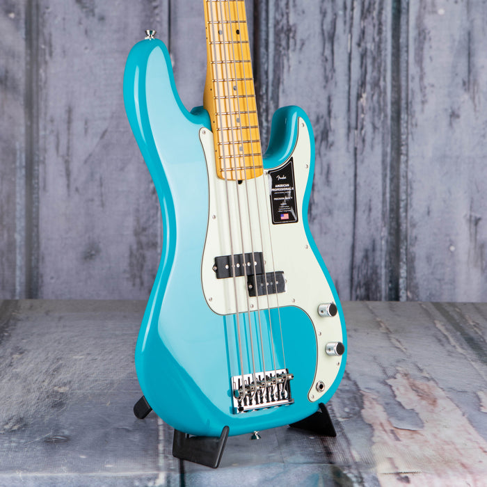 Fender American Professional II Precision Bass V 5-String, Miami Blue