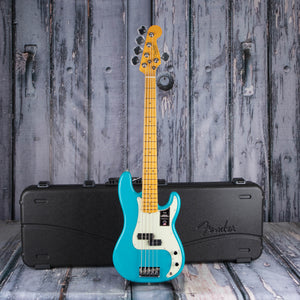 Fender American Professional II Precision Bass V 5-String Bass Guitar, Miami Blue, case
