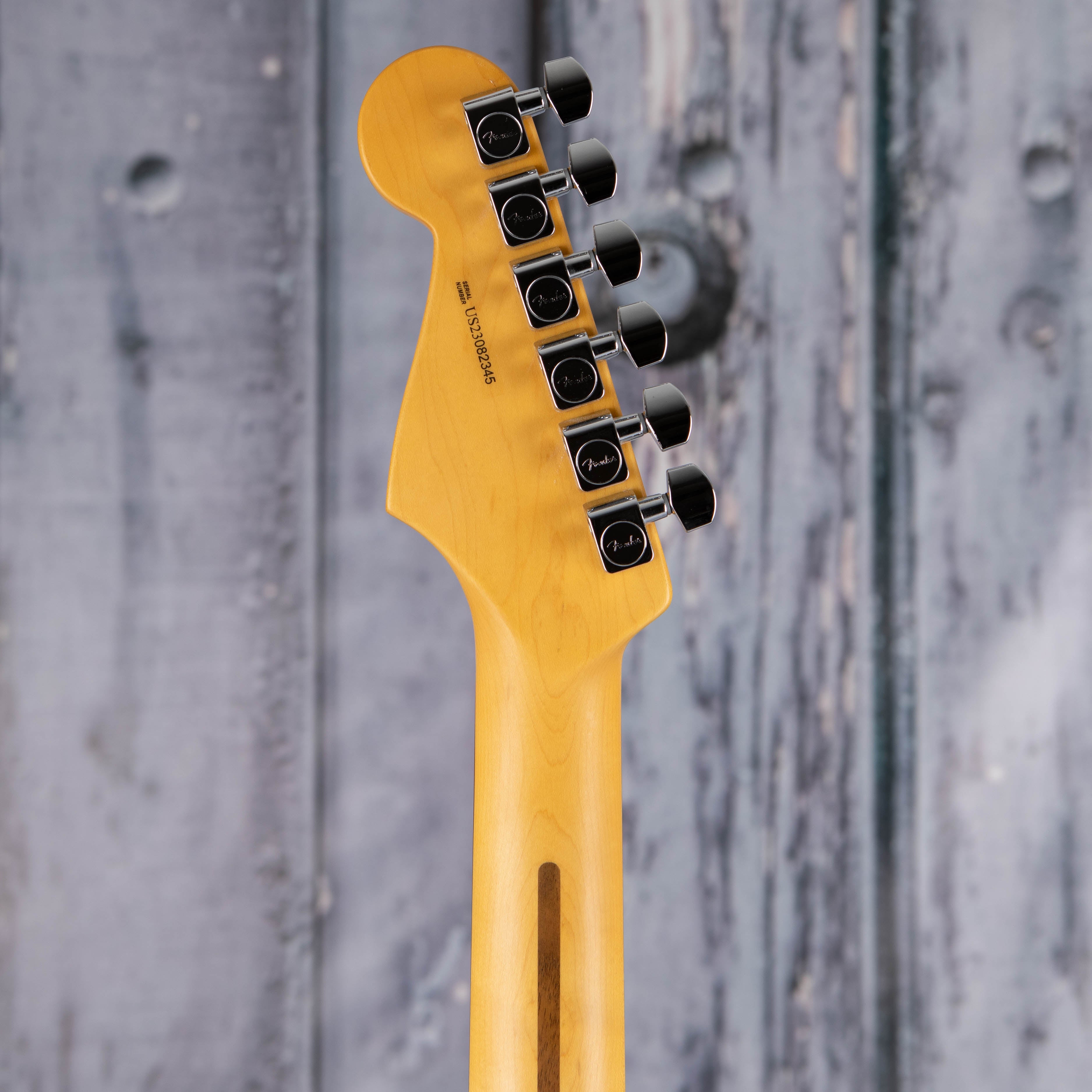 Fender American Professional II Stratocaster Electric Guitar, 3-Color Sunburst, back headstock