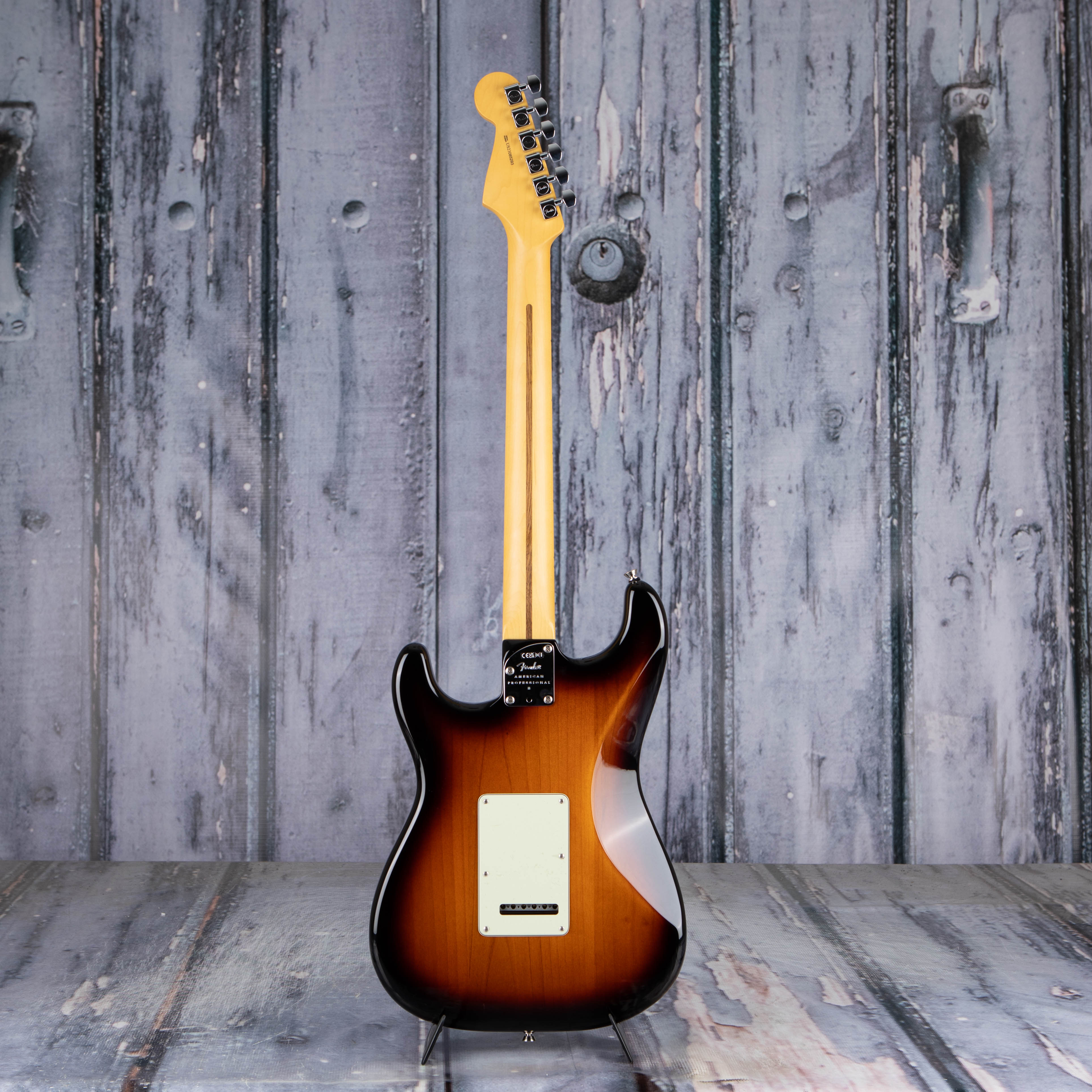 Fender American Professional II Stratocaster Electric Guitar, Maple Fingerboard, Anniversary 2-Color Sunburst, back