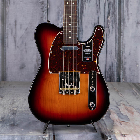 Fender American Professional II Telecaster Electric Guitar, 3-Color Sunburst, front closeup