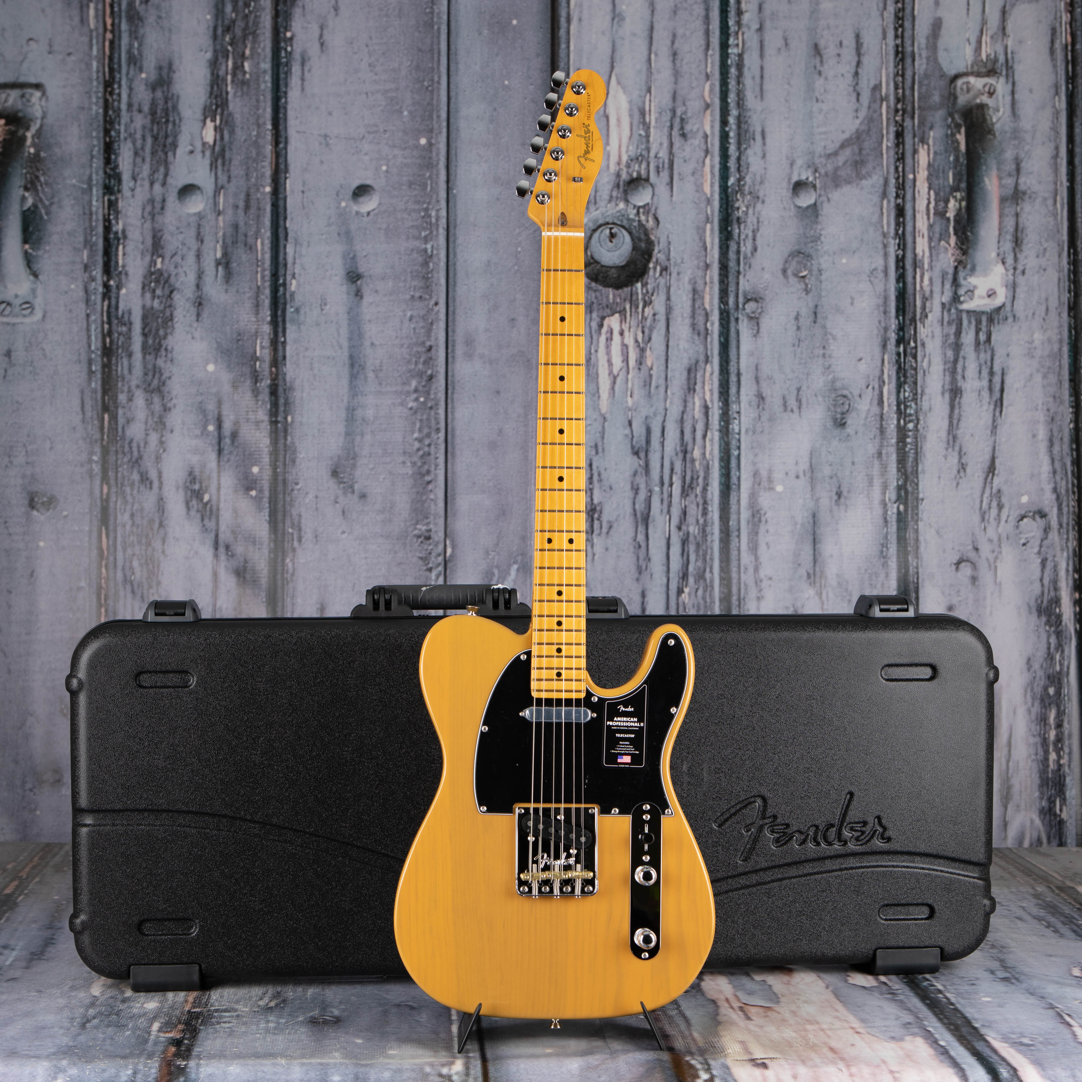 Fender American Professional II Telecaster Electric Guitar, Butterscotch Blonde, case