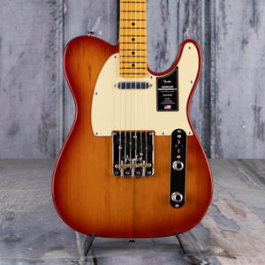Fender American Professional II Telecaster Electric Guitar, Sienna Sunburst, front closeup
