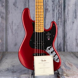 Fender American Ultra II Jazz Bass V 5-String Guitar, Sinister Red, coa