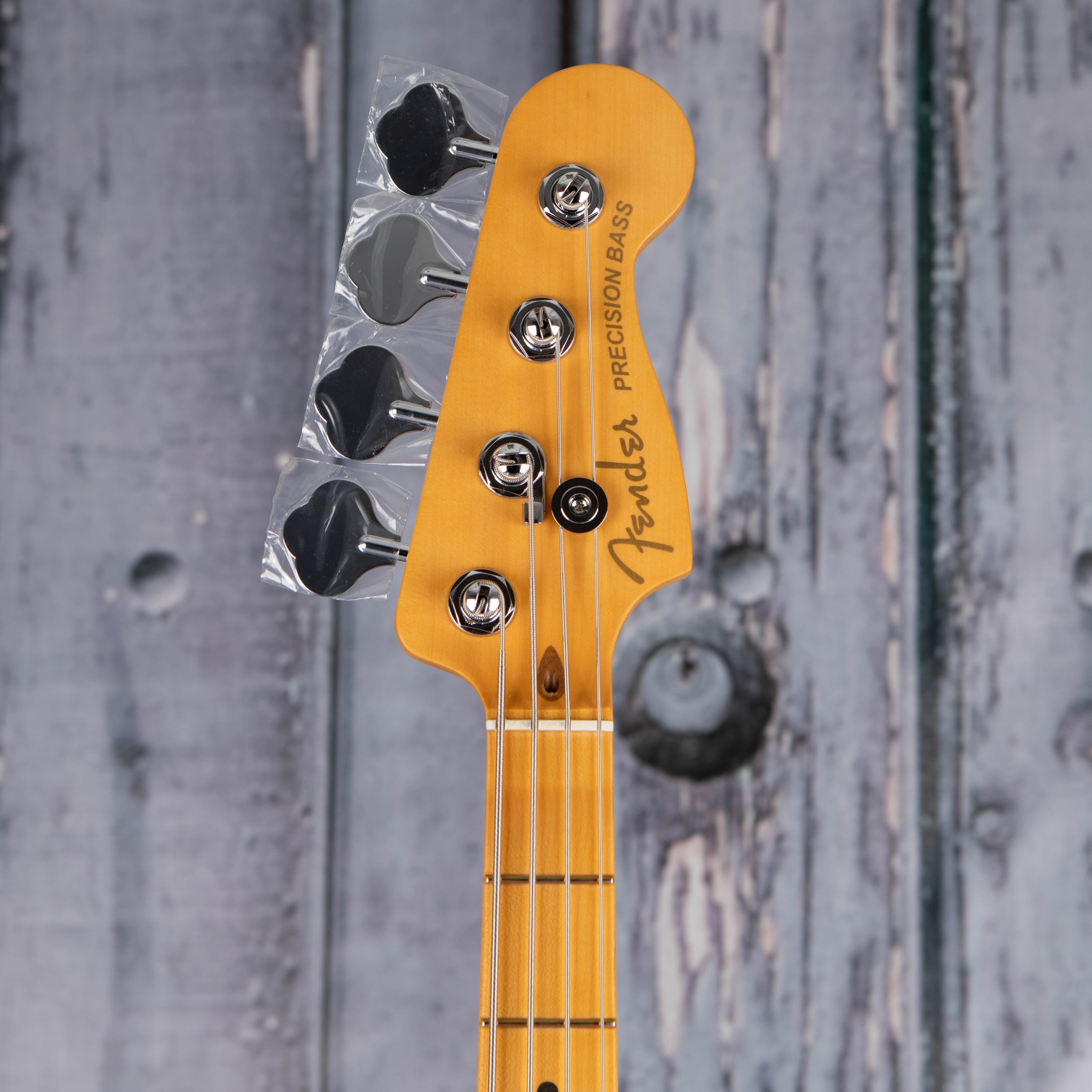 Fender American Ultra II Precision Bass Guitar, Ultraburst, front headstock