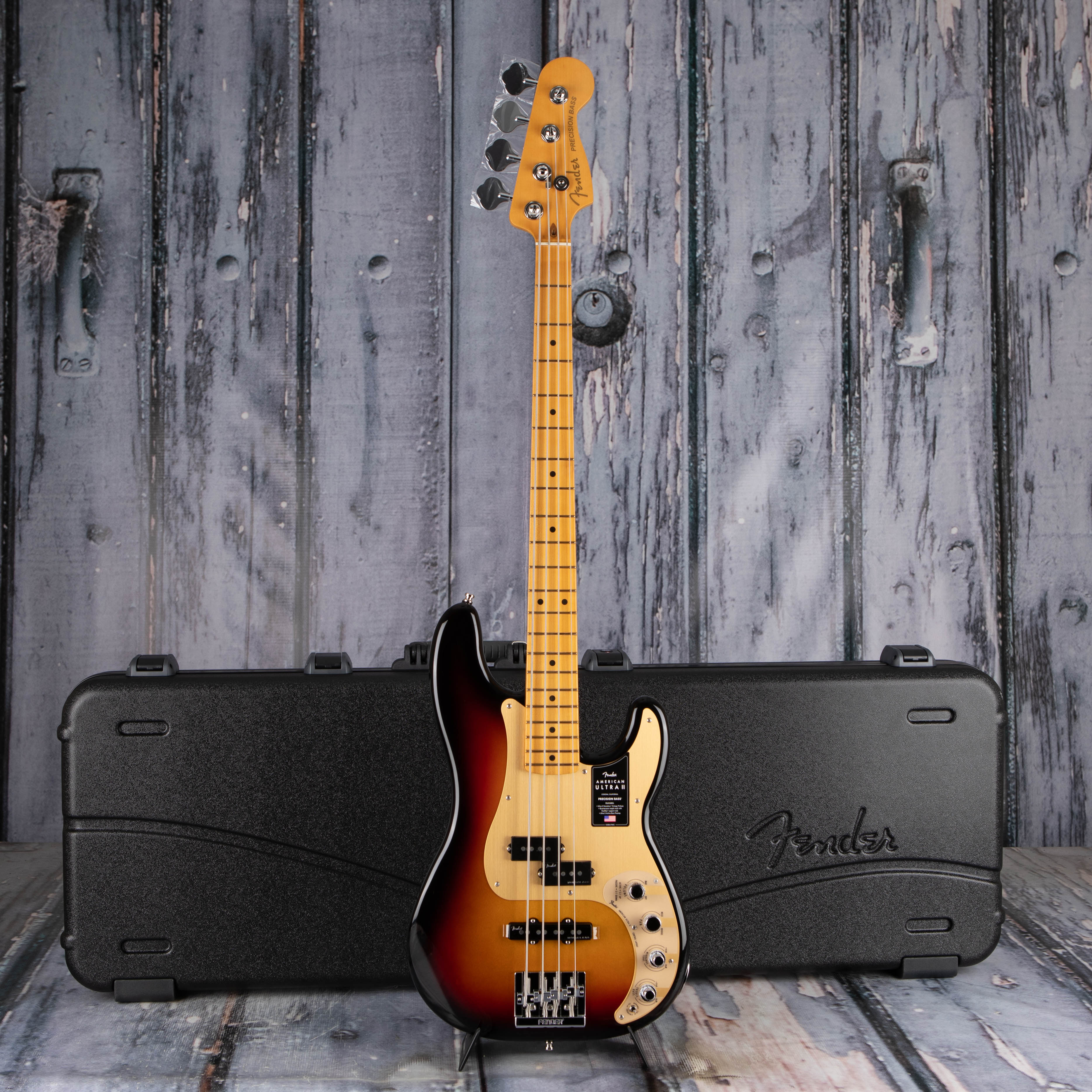 Fender American Ultra II Precision Bass Guitar, Ultraburst, case