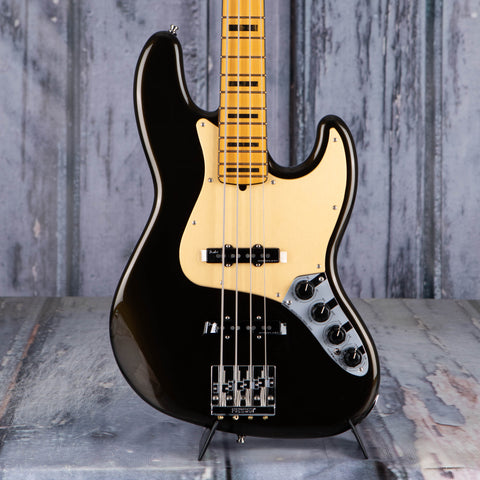 Fender American Ultra Jazz Bass Guitar, Maple Fingerboard, Texas Tea, front closeup