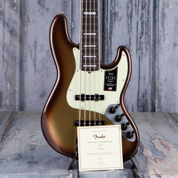 Fender American Ultra Jazz Bass V 5-String, Rosewood Fingerboard, Mocha Burst