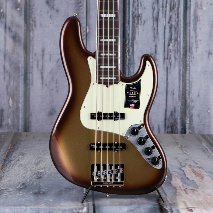 Fender American Ultra Jazz Bass V 5-String, Rosewood Fingerboard, Mocha Burst