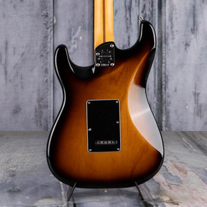 Fender American Ultra Luxe Stratocaster Electric Guitar, Rosewood Fingerboard, 2-Color Sunburst, back closeup