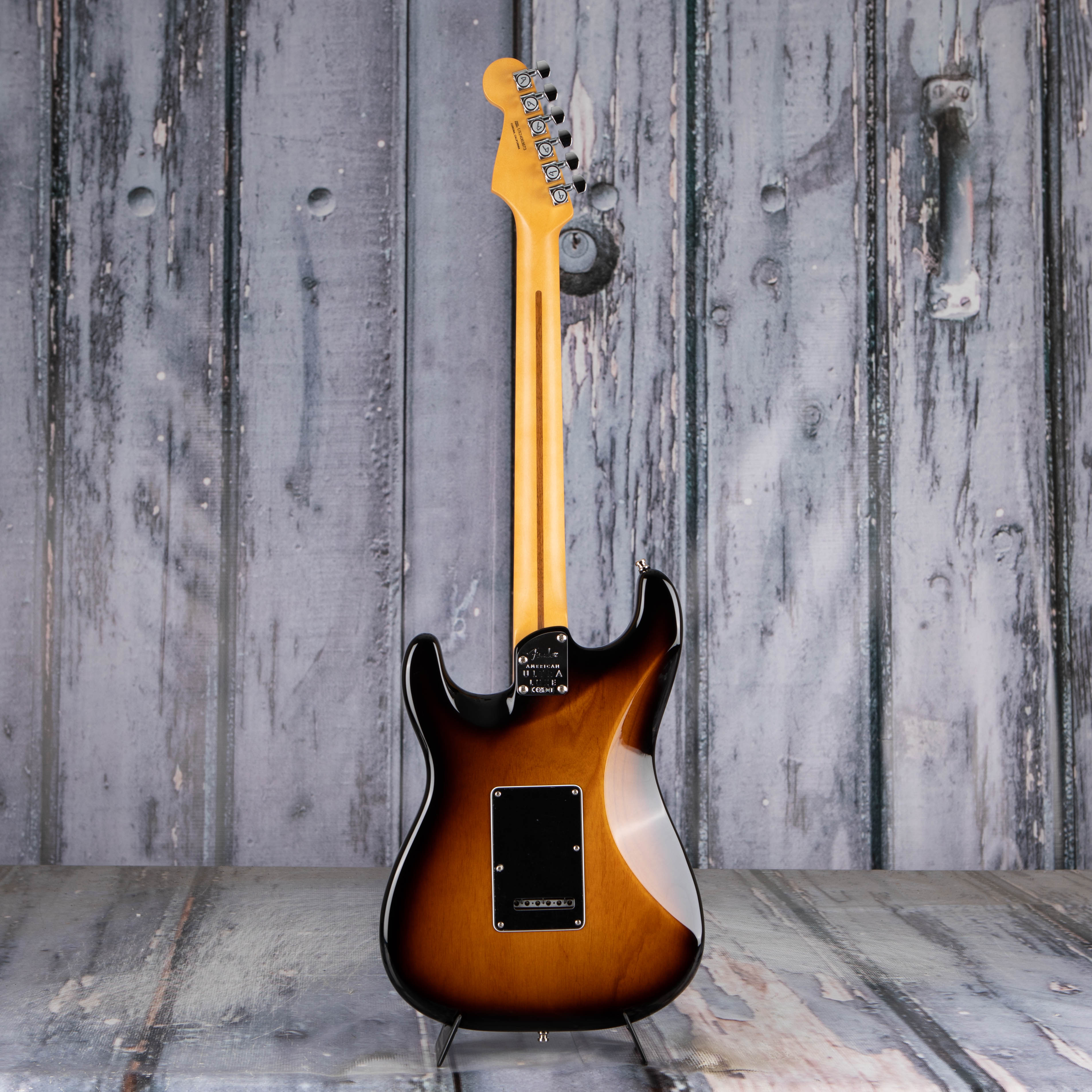Fender American Ultra Luxe Stratocaster Electric Guitar, Rosewood Fingerboard, 2-Color Sunburst, back