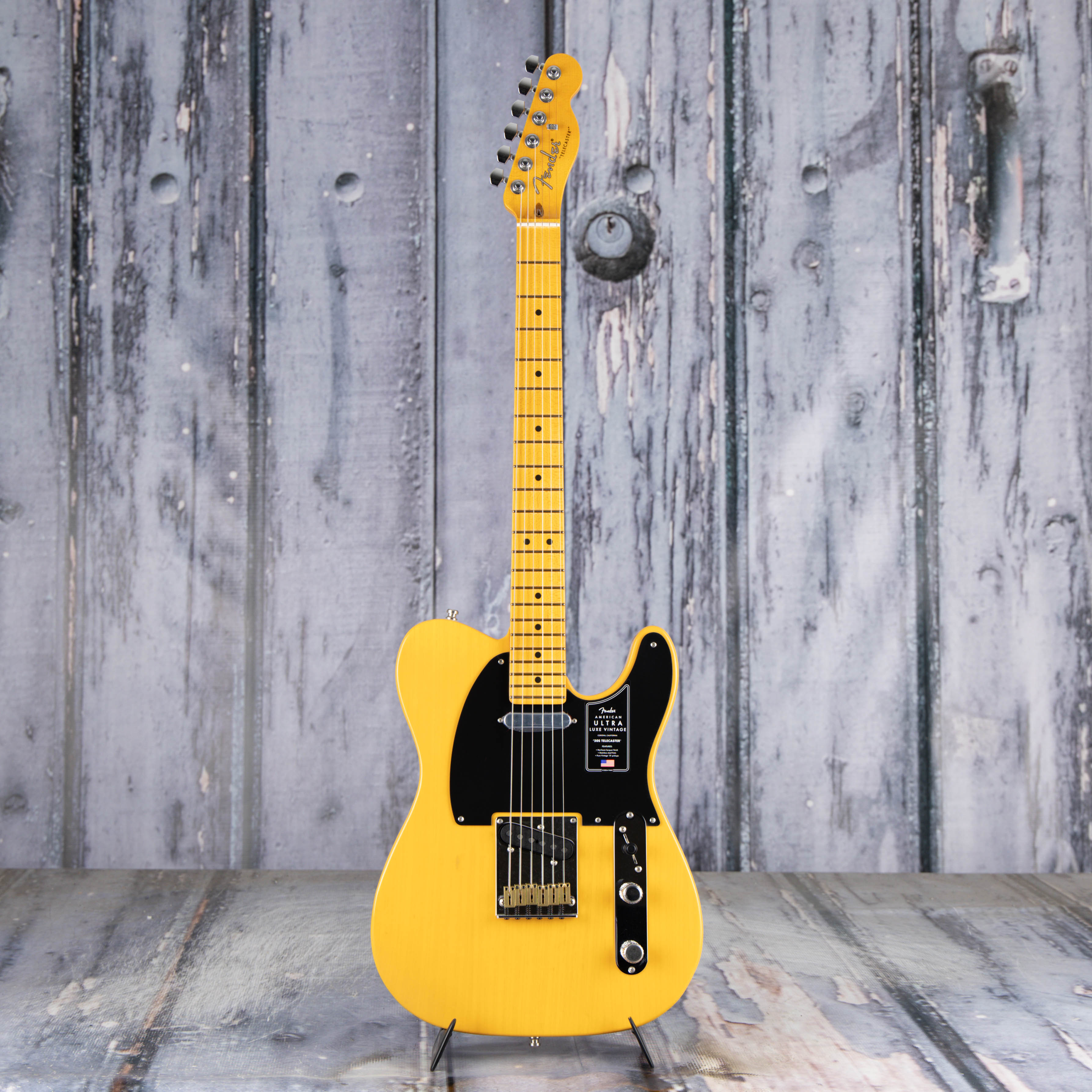 Fender American Ultra Luxe Vintage '50s Telecaster Electric Guitar, Butterscotch Blonde, front