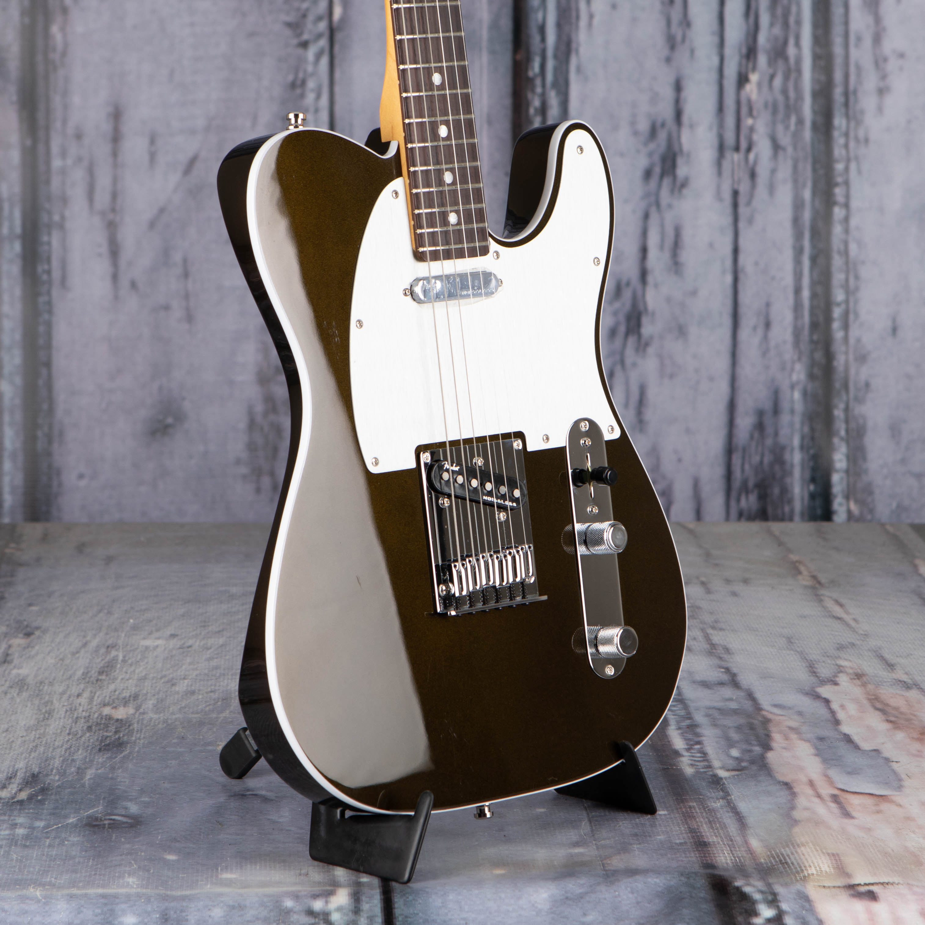 Fender American Ultra Telecaster Electric Guitar, Rosewood Fingerboard, Texas Tea, angle