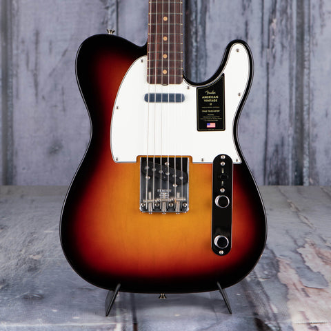 Fender American Vintage 1963 Telecaster Electric Guitar, 3-Color Sunburst, front closeup
